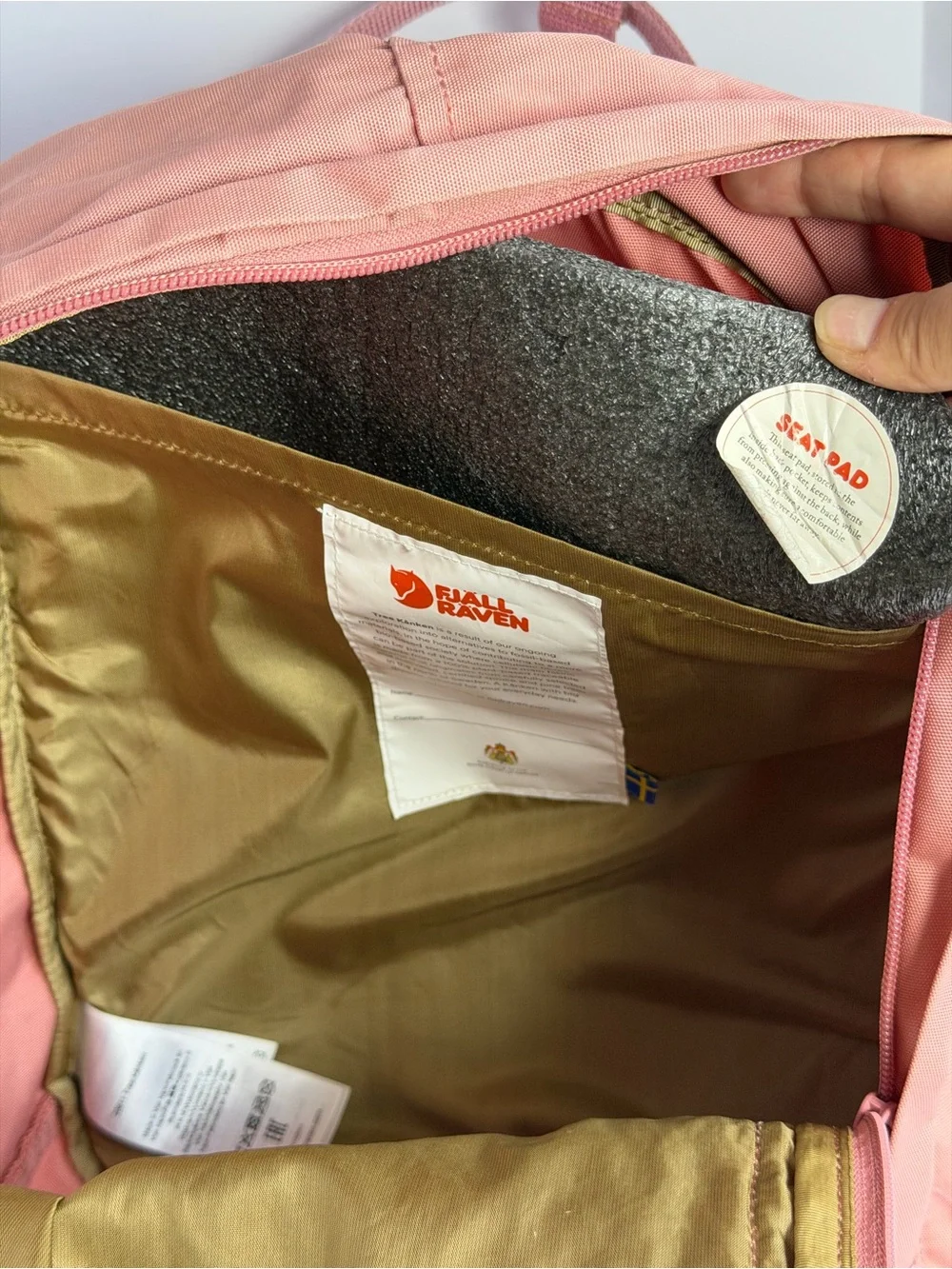 2-in-1 Pink Fjällräven Tree-Kånken Backpack with Green Front Small Bag